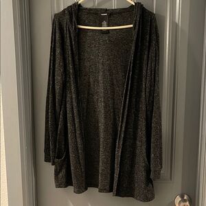 Premise Charcoal Open-Front Hooded Cardigan